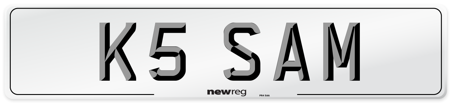 K5 SAM Number Plate from New Reg